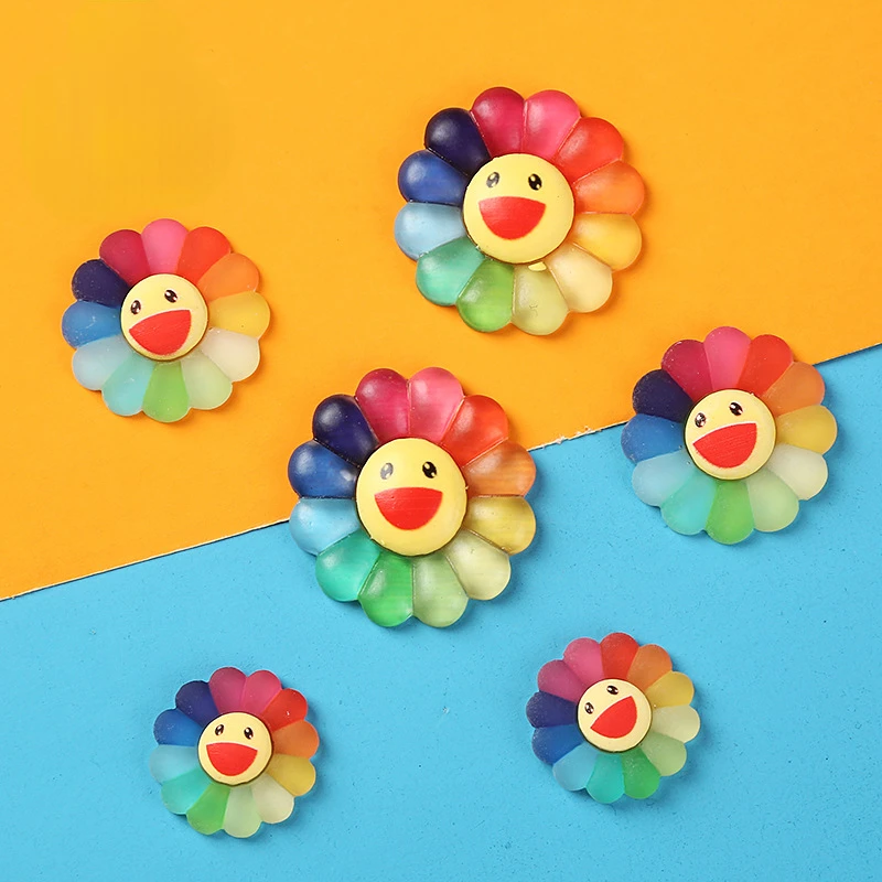 10pcs Cartoon Mini Resin Kawaii Sunflowers Flatback Cabochon Scrapbooking Materials Accessories Diy Craft Charm Embellishments