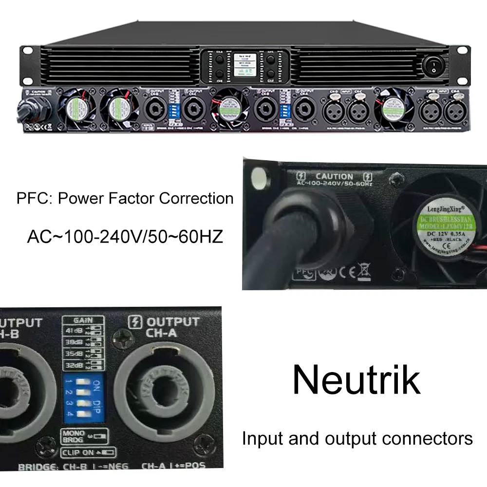 ShennDare 4x2800W Audio amplificatore di potenza professionale 4 canali 1U Subwoofer amplificatore classe D Line Array altoparlante preamplificatore