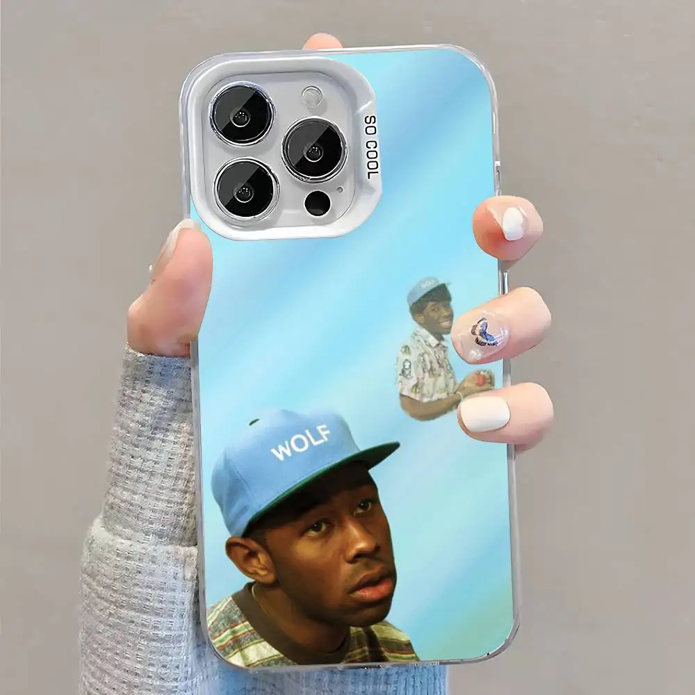 حافظة T-Tyler The Flower Boy C-Creator لهاتف iPhone 16,15,14,13,12,11,Pro,XS,Max,Plus,Mini,SE غطاء مقاوم للصدمات من الحلوى البيضاء غير اللامعة