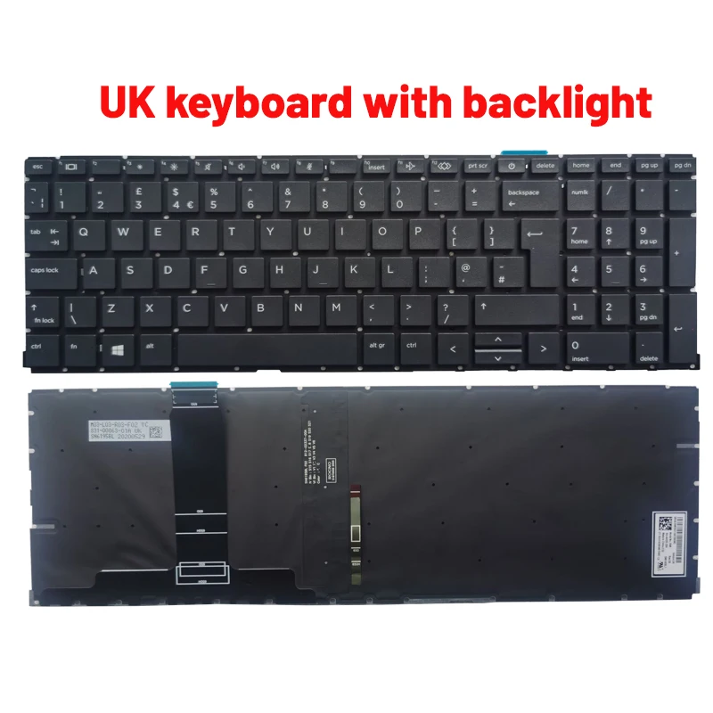 Imagem -04 - Teclado do Portátil com Retroiluminação sem Retroiluminação para hp 455 450 g8 g9 655 650 g8 g9 Russo us uk Espanhol Francês Novo