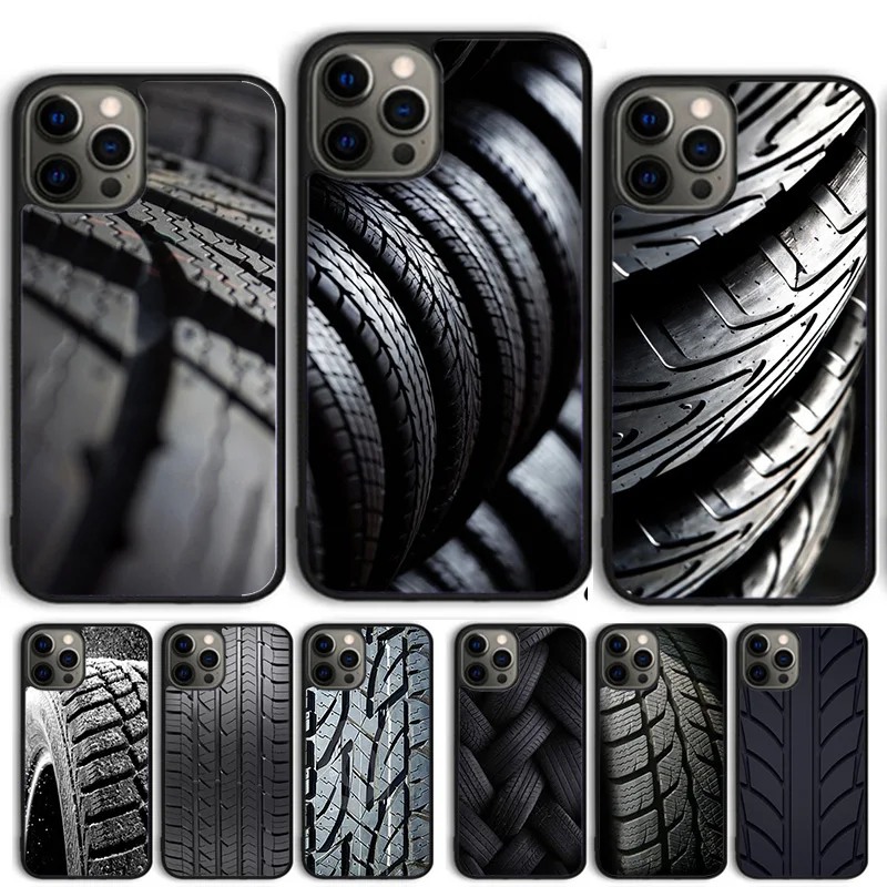 Cool Tire Tread wheel Style Track Phone Case Cover For iPhone 15 16 14 13 12 Pro Max mini 11 Pro Max XS XR Plus Coque