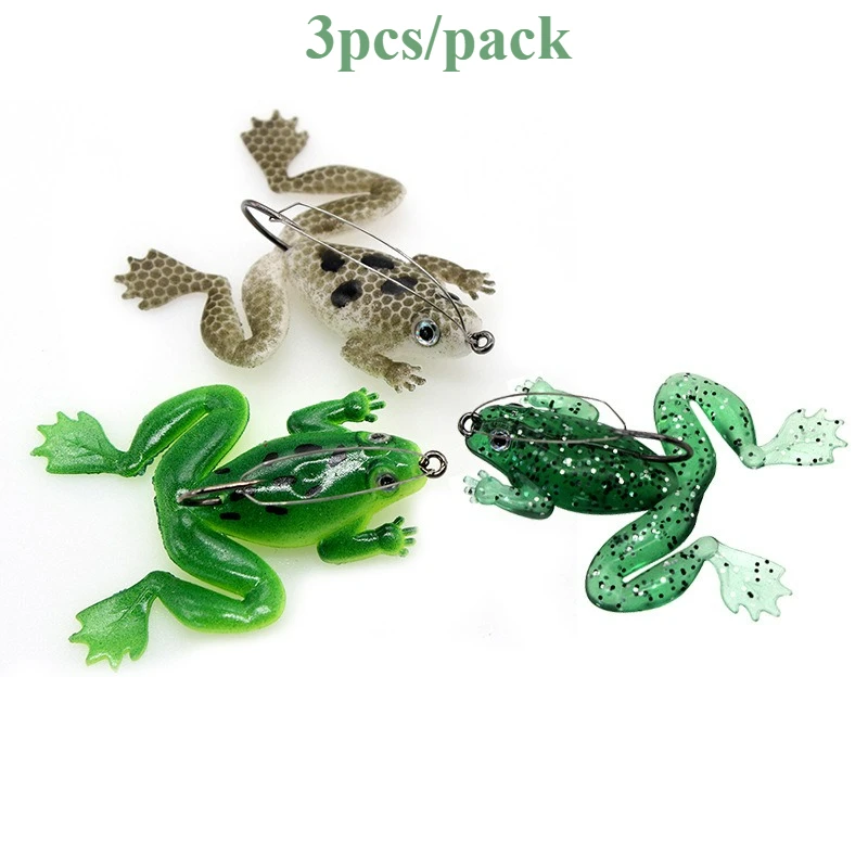 

3 Pcs/pack Lure Simulation Soft Frog Fishing Bait with/without Fishhook Fishing Accessories
