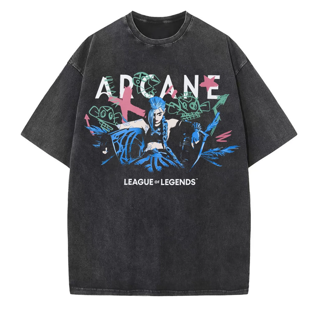 

Arcane Anime T-Shirts Men Women Jinx VIKTOR Ekko Vi Short Sleeve Oversized T-Shirt O-Neck Harajuku Casual Tee Shirt Hot Sale Top