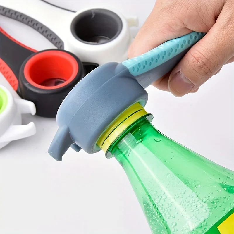 5-in-1 Manueller Flaschenöffner aus Kunststoff, Multifunktionaler Dosenöffner aus Edelstahl, Bierdeckel-Entferner, Küchen-Gadget mit Zange