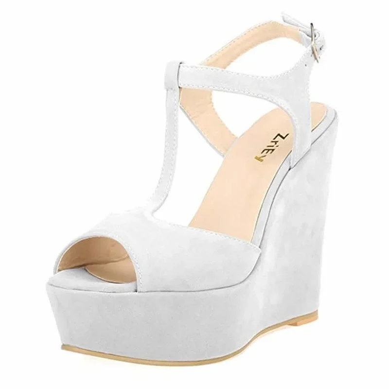 Fashion Women\'s Open Toe Sandals High Wedge Sexy Club Heel Shoes Wedding shoes women sandals 195-2VE