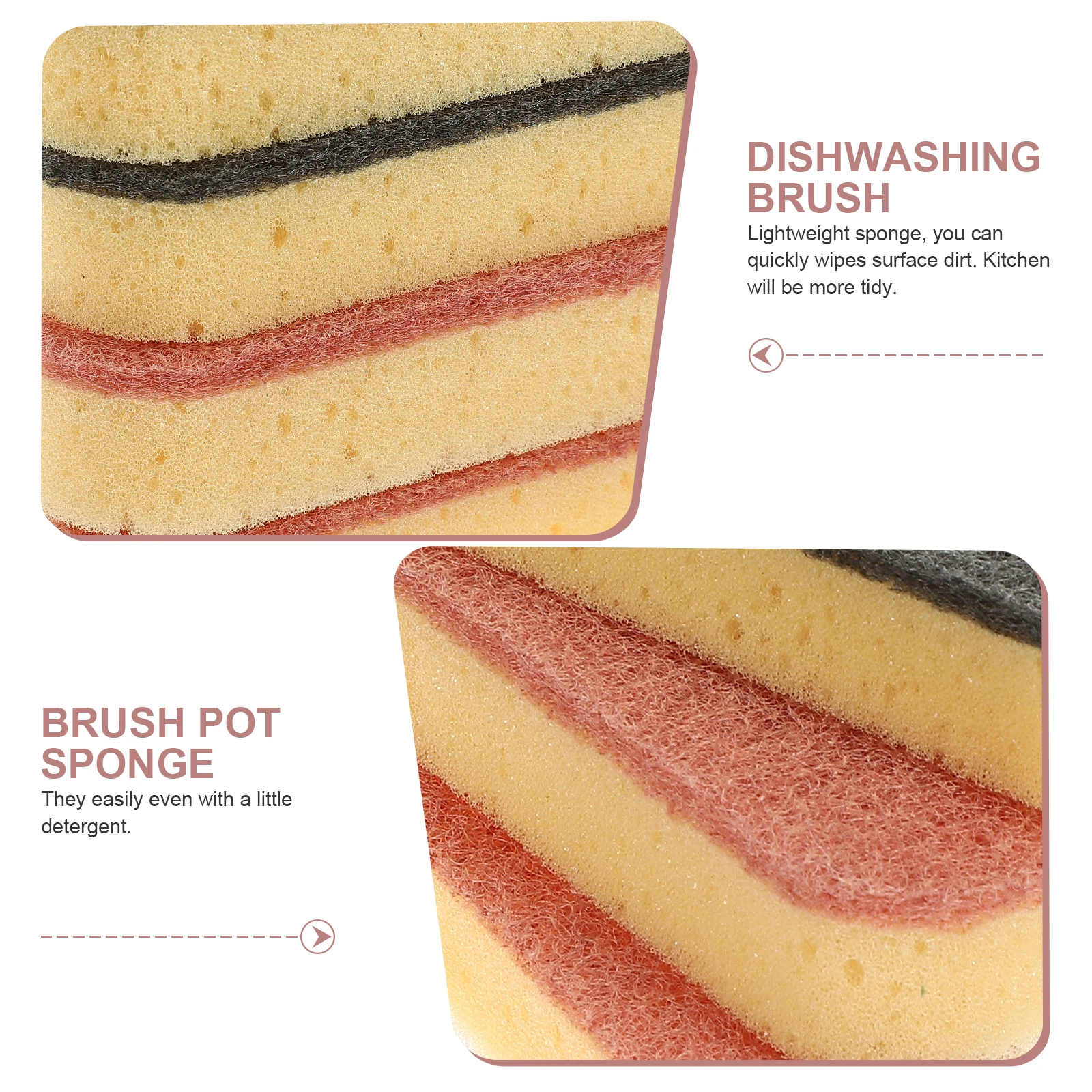 

12pcs Cleaning Sponge Kitchen Premium Lightweight Sponge Pad For Home Dish Bowl Cup Desktop Blue Black Red Each Color