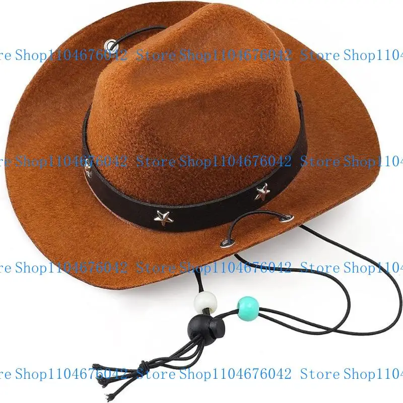 5ASD PET COSTUME BIRDY PROPS COWBOY HAT BANDANAS تعديل الكلاب رعاة البقر قبعة