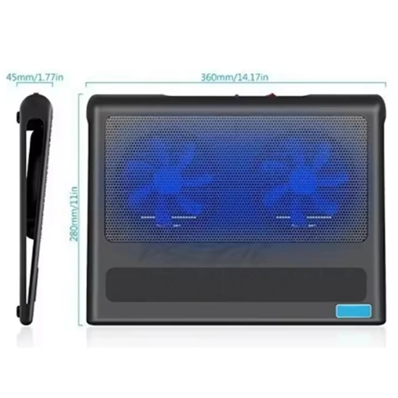 Laptop Cooler Base Metal Mesh Gaming Laptop Stand 2 Fans USB Interface Air-Cooled Silent Cooling Device-WDL view 3