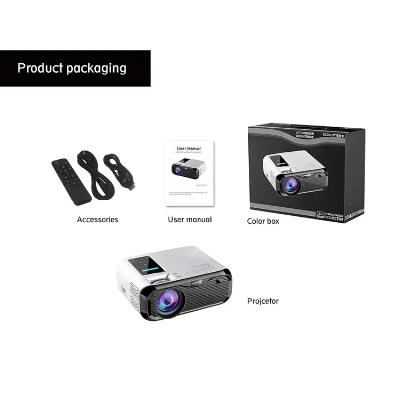 Proyector Android LCD Proyector de vídeo portátil Pantallas de proyección de 7000 lúmenes Proyector LED Cine en casa