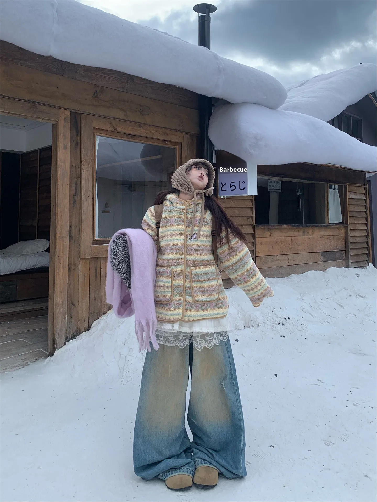 

Cisas Lamb бархатное пальто с капюшоном Thiened зимнее пальто женская хлопковая одежда Bread Sle теплая верхняя одежда повседневная одежда для поездок на работу