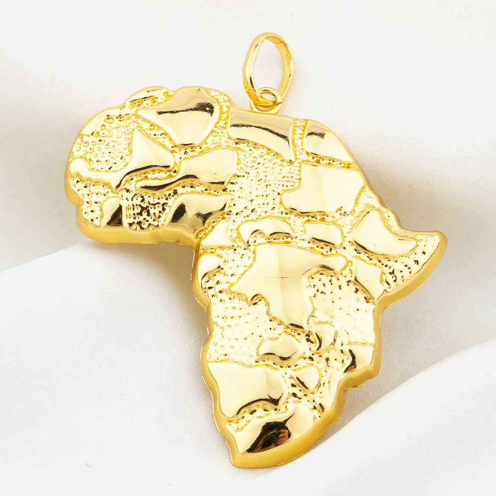 Popular Map of Africa Pendant Vintage Hip Hop One Piece Necklace Man Gold Plated Pendants Necklace For Women Unisex Jewelry