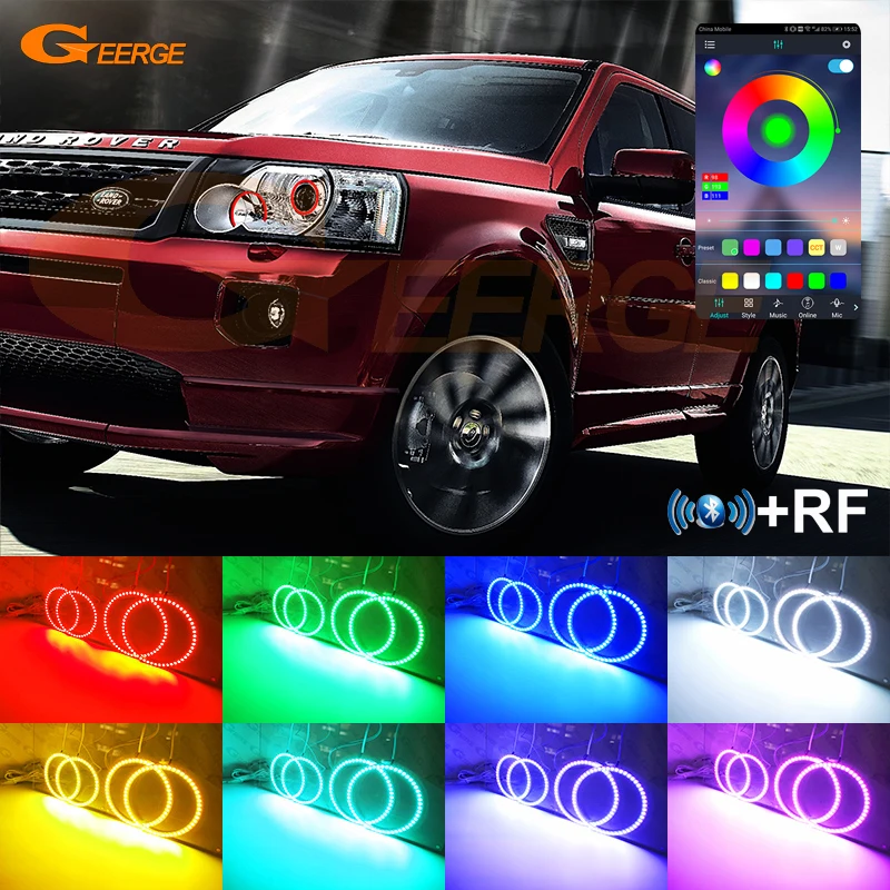 

For Land Rover Freelander 2 LR2 L359 2006 2007 2008 2009 2010 2011 Bluetooth APP Multi-Color RGB Led Angel Eyes Kit Halo Rings