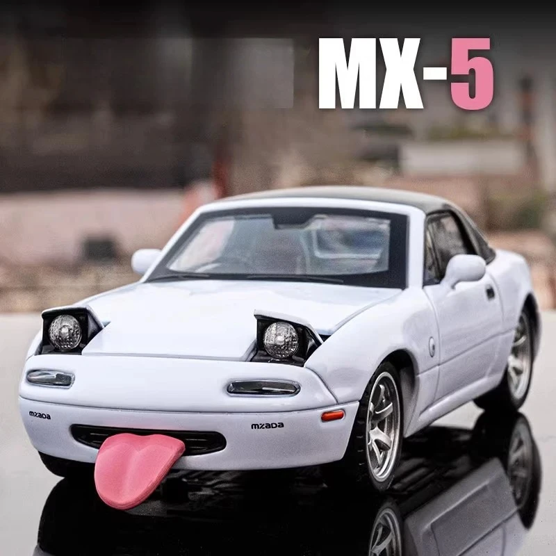 1:32 MX5 MX-5 RX7 pressofuso in lega modello di auto giocattolo suono e luce tirare indietro giocattolo per bambini da collezione regalo di compleanno