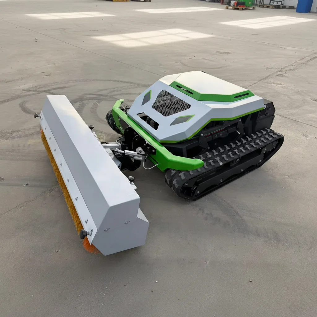 

Battery-Powered Crawler Lawn Mower Automatic Path Planning Remote Control for Garden Snow Sweeping Obstacle Detection