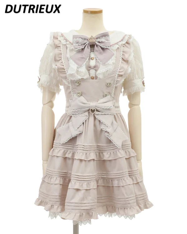 Good Quality Japanese Style Sweet and Cute Bud Mass Production Vest Bow Lolita Dress Casual Elegant Strap Dresses for Women