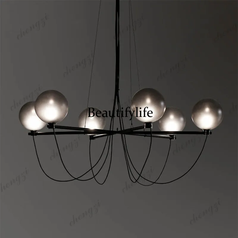 Nordic personality creative living room dining room glass chandelier designer villa building model room clothing store lamps