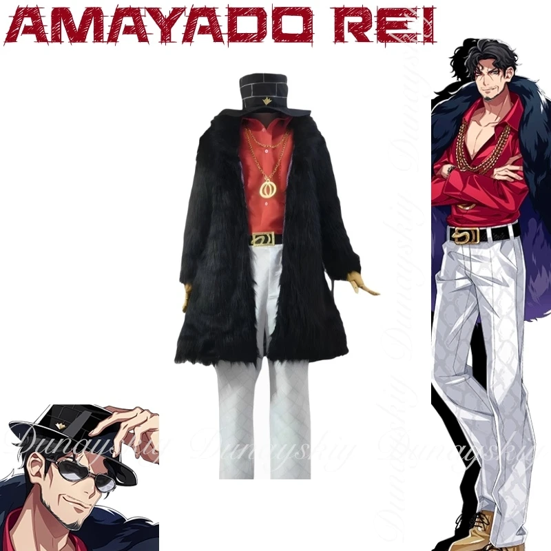 

Hypnosis Microphone Amayado Rei MasterMind One Character Of A Hunster With Black Coat And Hair Cosplay Costume Anime Full Of Set