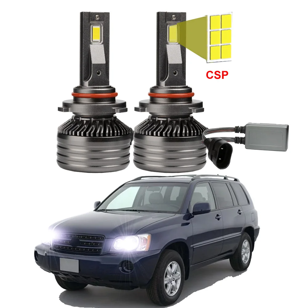 2Pcs Car LED Headlight Bulbs For Toyota Highlander 2001 2002 2003 High Low Beam Canbus 6500K