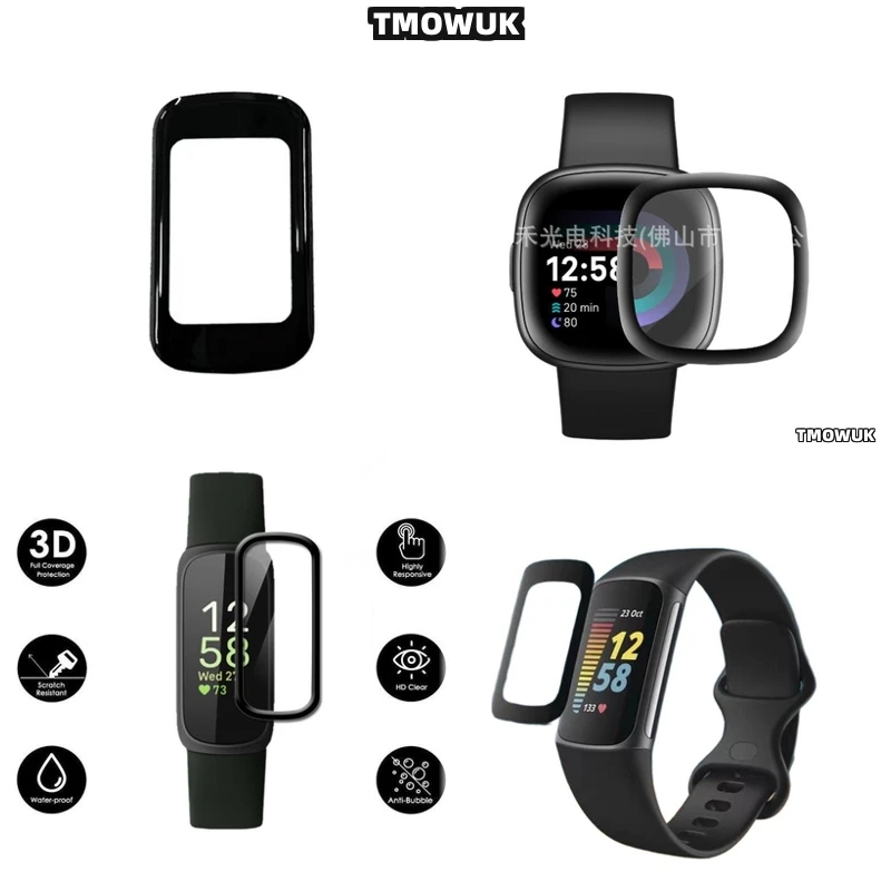 

For Fitbit Sense 2 Versa3 2 4 Inspire 3 Charge 6 5 Anti-Scratch Soft PMMA Screen Film 3D Full