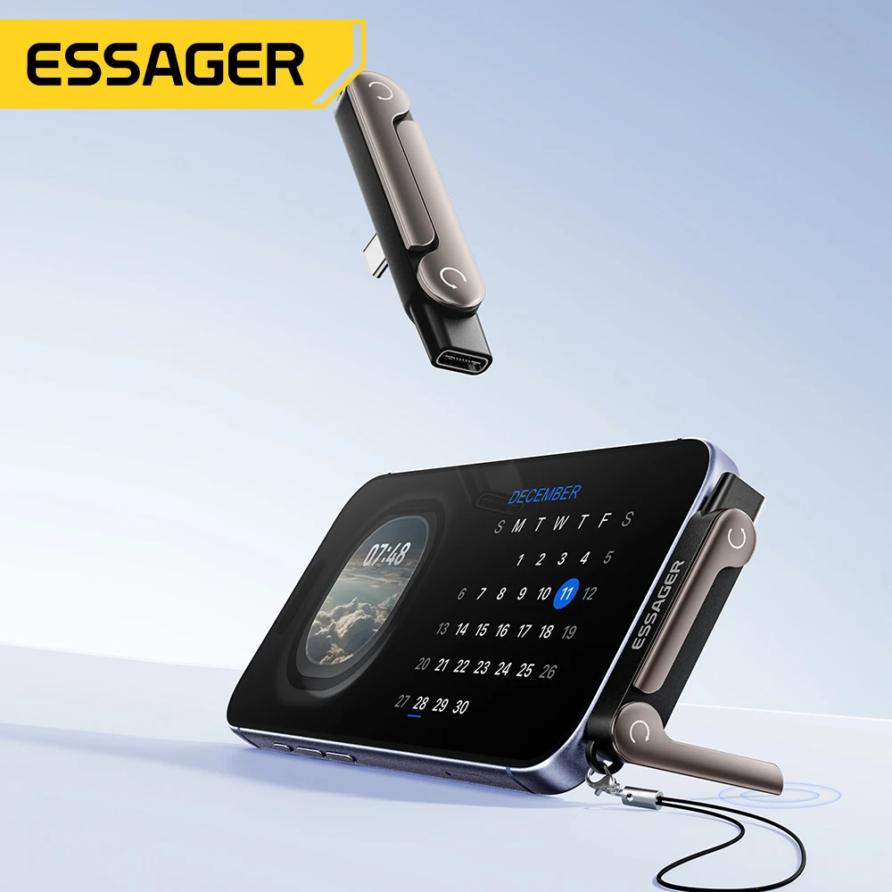 에사저 240W USB C OTG 어댑터 (스탠드 포함) 90도 타입 C 암-아이피(아이폰... - 1