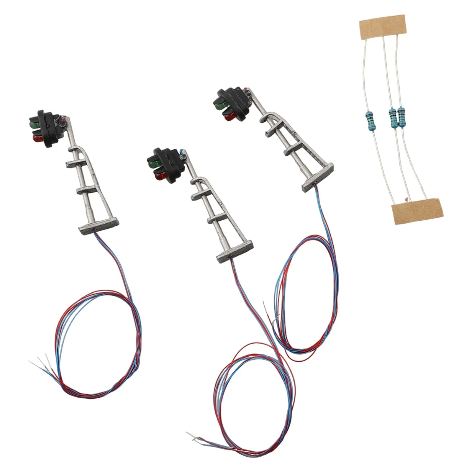 Model Signals Perfect for Any Model Railway – Set of 3 N Scale Model Railroad Track Signals with Green and Red LEDs
