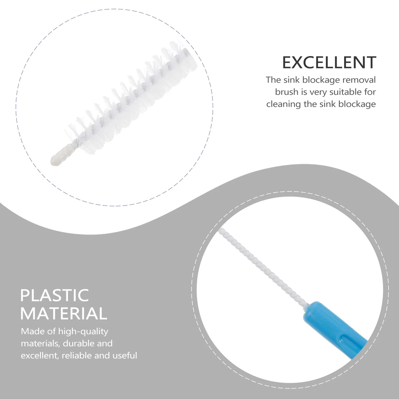 

2Pcs Drain Clog Remover Brush Flexible Bendable Sink Cleaner Brush Plastic Drain Cleaning Tool for Home Sink Unblocking