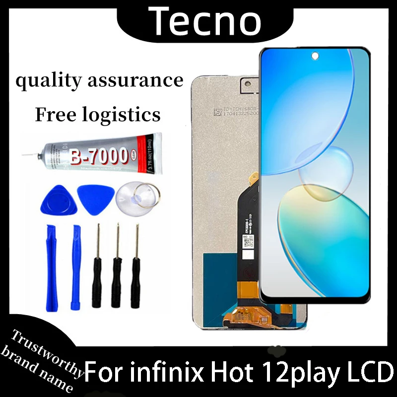 100% tested'' จอแสดงผล LCD สำหรับ infinix 12 Play X6816 X6816C หน้าจอสัมผัส Digitizer ประกอบสำหรับ X6816 LCD