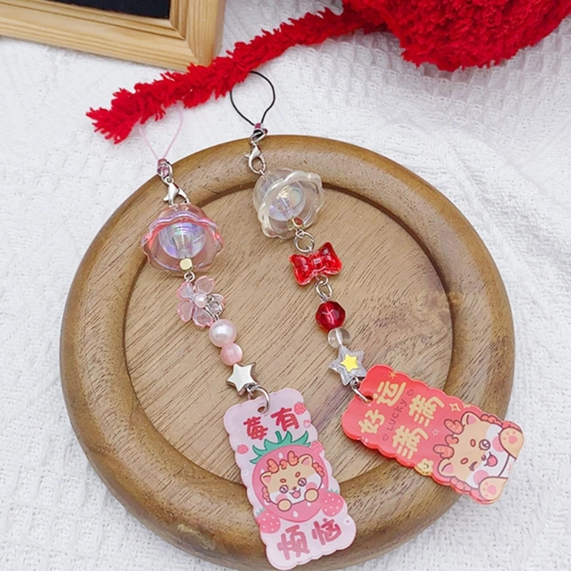 Phone Strap Y2K Phone Charm Keychain Jellyfish Dragon Keyring for Women Handbag