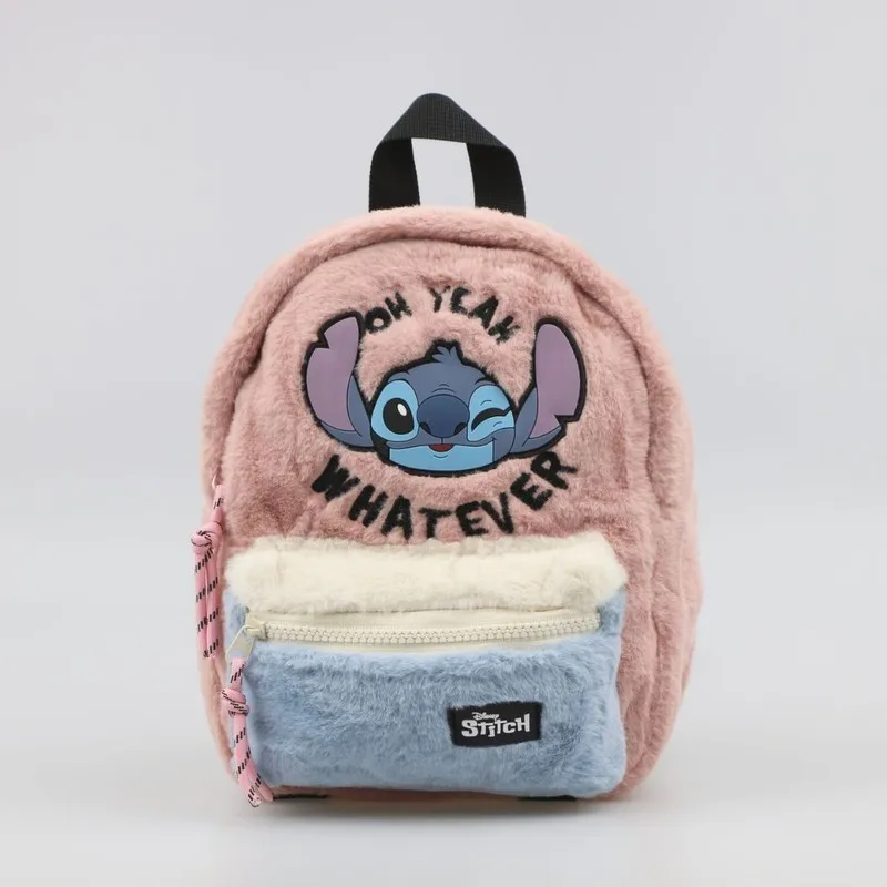 Disney New Cartoon Stitch Plush Children'S School Bag Kindergarten Cute Fashion Color Blocking Backpack Girl'S Birthday Gift