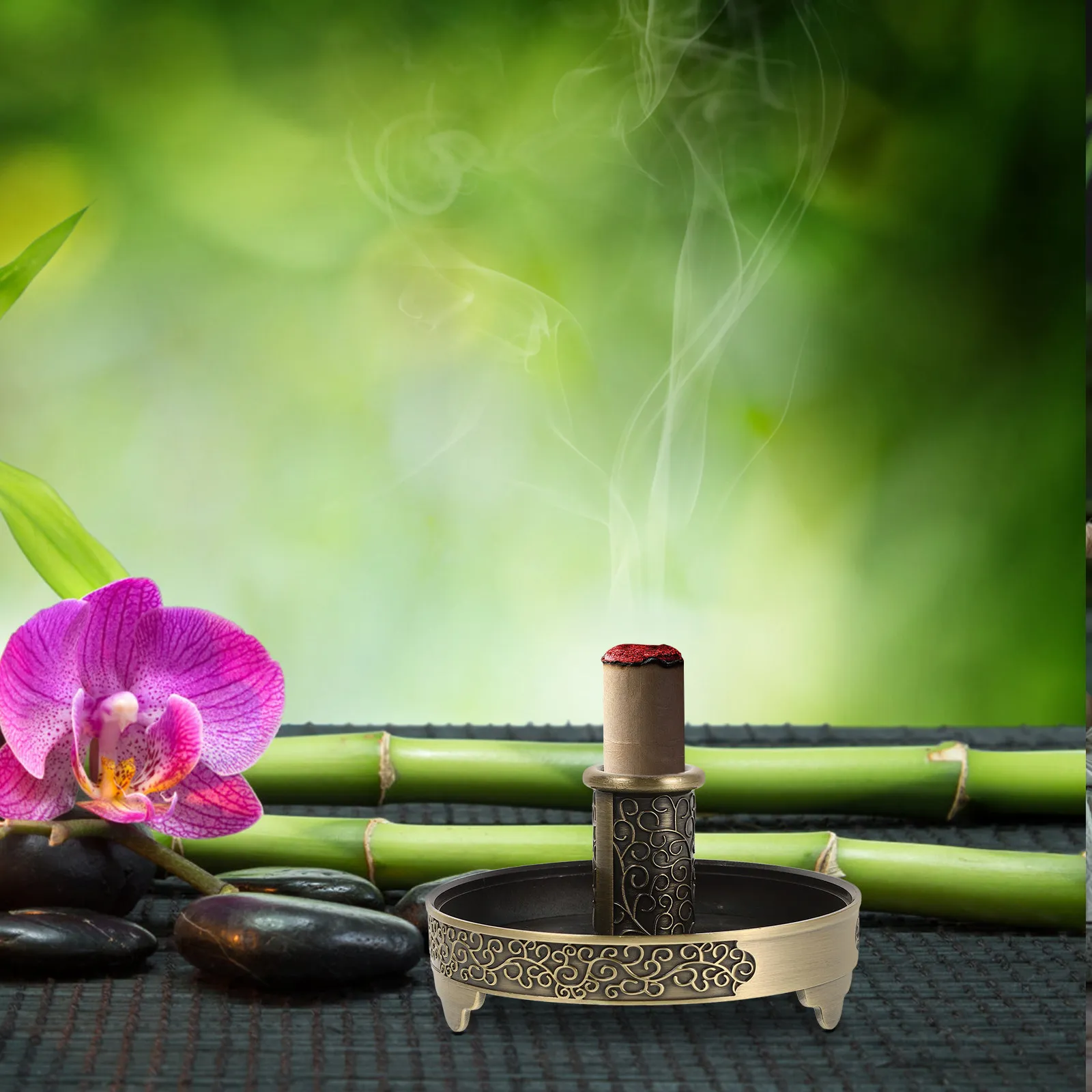 Metal Moxa Roll Holder Zinc Alloy Three Legged Base for Yoga Moxibustion Sessions Elegant Portable Incense Stick Burning Rack