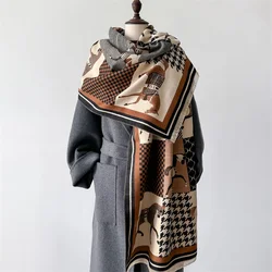 Women's Luxury Warm Scarf Imitation Cashmere Fashion Shawl for Going Shopping and Gathering Poncho for Lady 2024