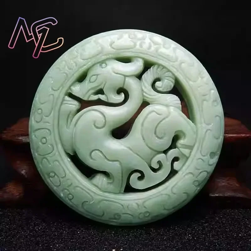 Jáde Dublőz sided Beesett Dragón virágos Medál Nyakdísz accessor ékszer amulets Éretlen ajándékok Nők Félkegyelmű carved valós charms