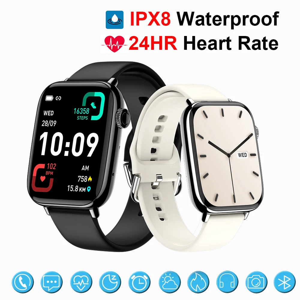 

Smart Watch Men Women IP68 Smartwatch Heart Rate Fitness Tracker Bluetooth Call Smart Watch For iPhone Xiaomi Samsung Huawei