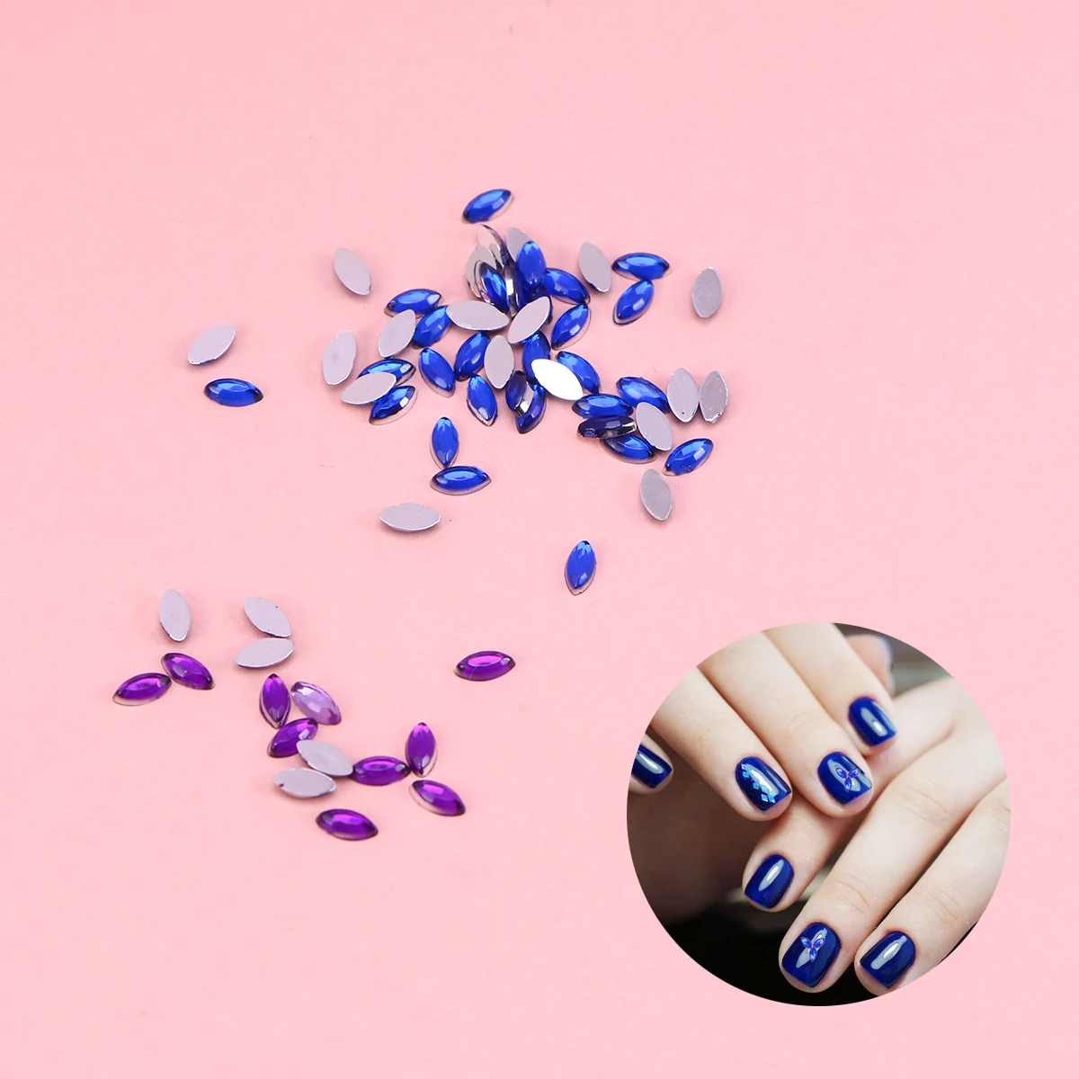 1箱12色 カラフルなレジンラインストーン フラットバック型 ネイルアートデコレーション マニキュアDIY グリッタージェムネイル用