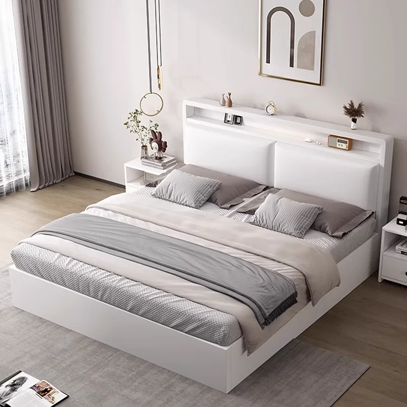 

Design Mobile Bed Sleeping Wooden Floor Storage Modern Luxury Children Double Bed Bedroom Letto Matrimoniale Home Furniture