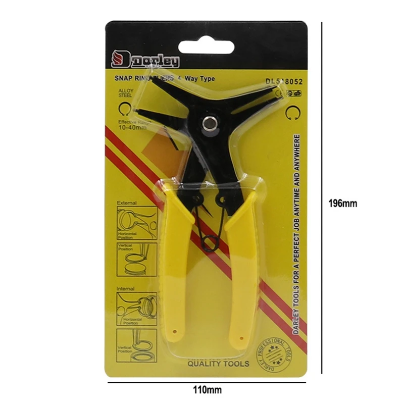 Circlip Pliers Dual-purpose Snap Ring Pliers Tool Steel Removing Reassembling Tool for Internal and External Snap Plier