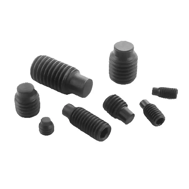 300pcs M4 DIN915 Grade 12.9 Black Oxide Carbon Steel Hex Socket Set Screws with Dog Point - Bulk Pack Carriage Bolt Supplies