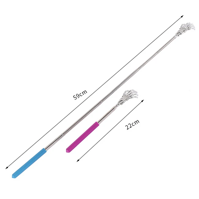 Personalized Skeleton Hand Stainless Steel Telescopic Back Scratcher with Non-Slip Handle Itchy Scratch Massager