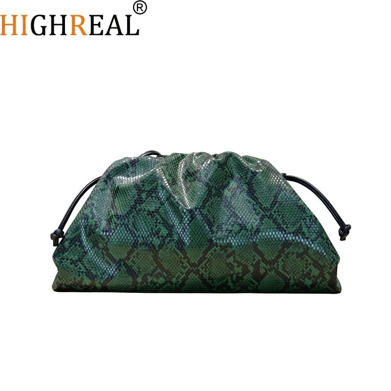 

Pouch Handbag Clutch Snake Pattern Shoulder Crossbody Bag Ruched Serpentine Dumpling Bags for Women Luxury Designer Bag
