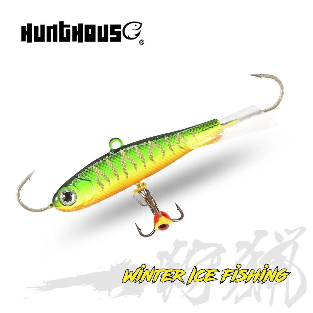 Hunthouse Winter Ice Fishing Lure Jigging 50mm/10g 65mm/19g 75mm/32g Vibration Balance Jig Bait Wobbler For Bass Pike Perch