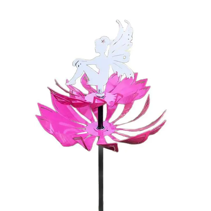 

Белая фея, цветок, скульптура ветра, спиннер, декоративный вращающийся, легко устанавливается, универсальный двор, разноцветный орнамент