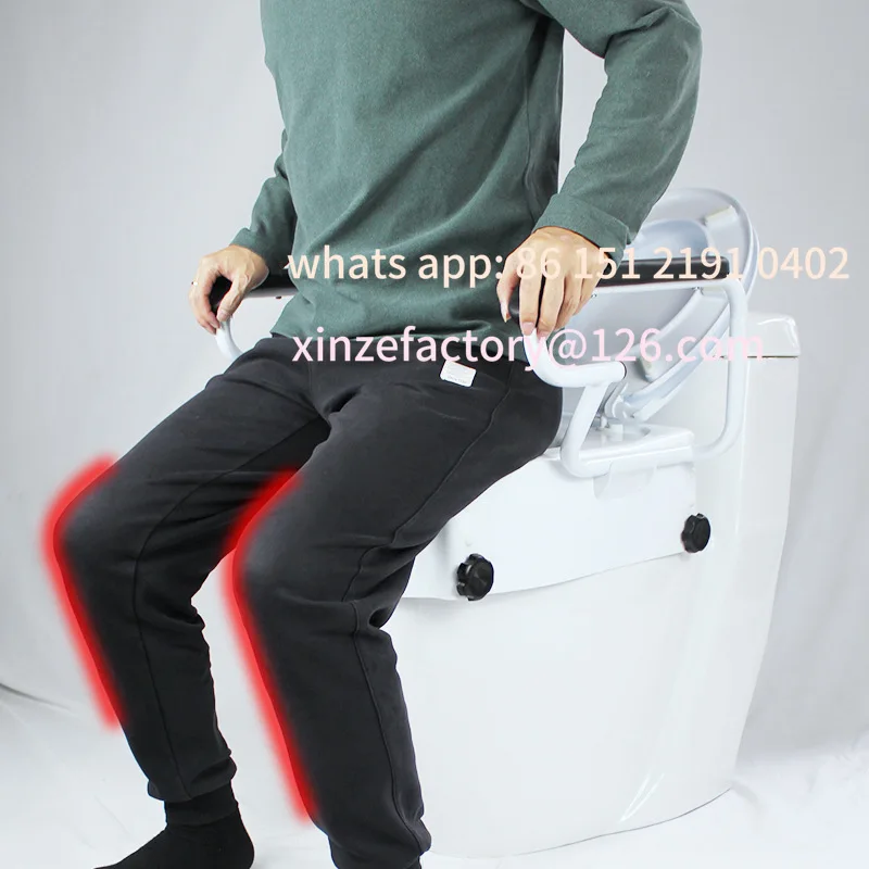 معزز ارتفاع المرحاض لكبار السن قابل للتخصيص مع مسند ذراع مقلوب لكبار السن يرفع كرسي وسادة المقعد #2