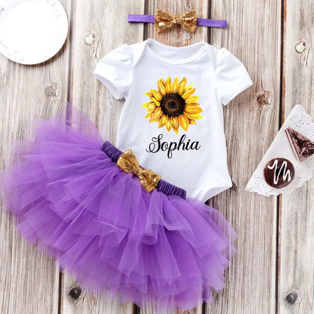 1st Birthday Gift New Born Baby Items Custom Name One Piece Baby Clothes Three Piece Set Clothes Baby Clothing Sets