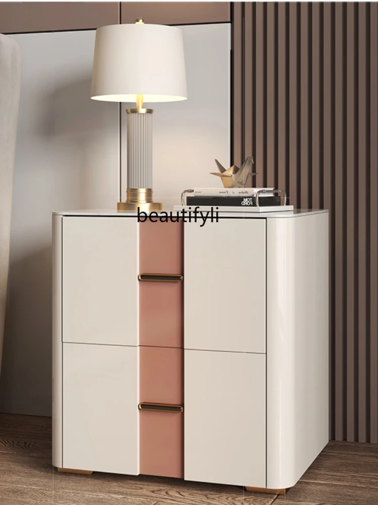 Light Luxury Modern Stone Plate Bedroom Paint Locker Home Bed Head Storage Cabinet Chest of Drawers drawer furniture