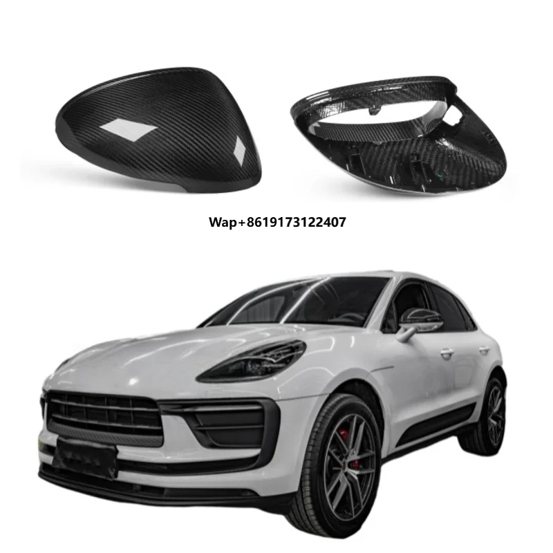 High Gloss Dry Carbon Fiber Mirror Housing Covers Left Hand Drive For 95B 2014-2021 LHD