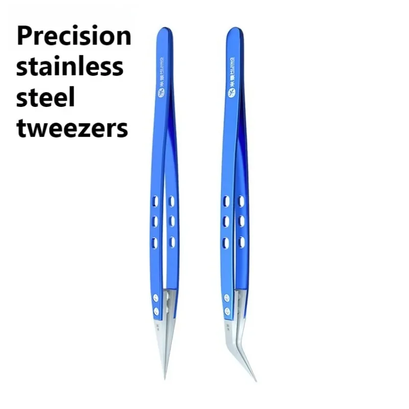 Insulated Precision Stainless Steel Hand Instrument Tweezers with Sharp Ceramic Tip, High Temperature Resistant, for Mobile