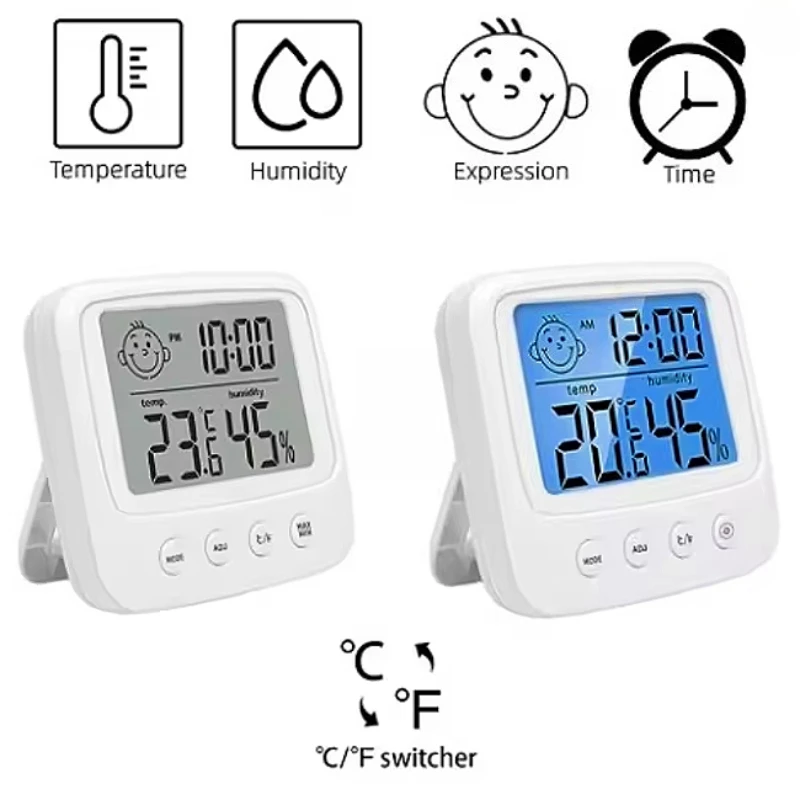 

Цифровой ЖК-многофункциональный термометр, датчик температуры в помещении, измеритель влажности, термометр с датой, дисплей, будильник