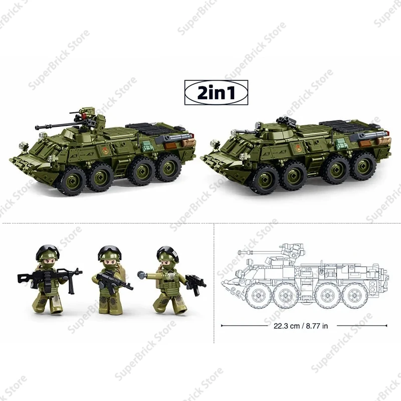 First Release of New Models Sluban Military Armored Vehicle Air Defense Missile Off-road Truck Tank Building Blocks Set Toy Gift