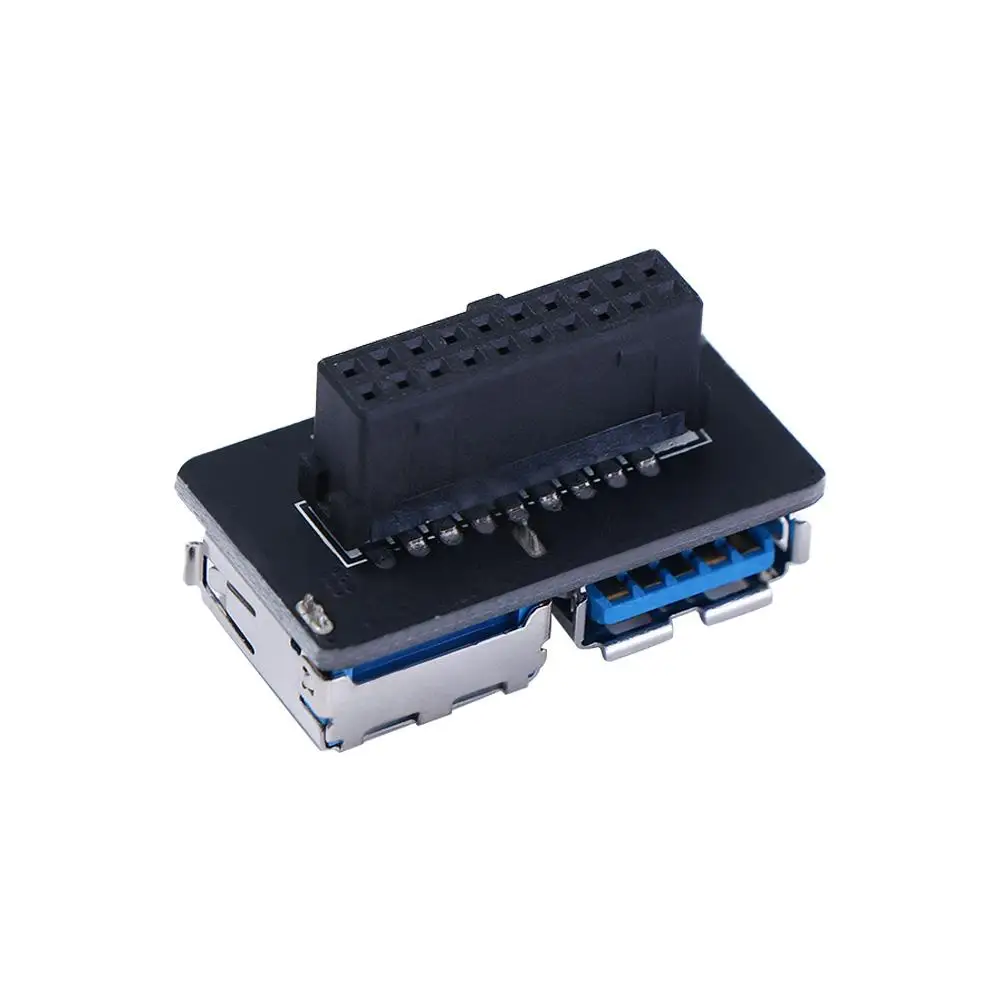 Female Dual USB for Computer 19 20 Pin Female Motherboard  Converter Motherboard Adapter Adapter Converter Motherboard Adapter
