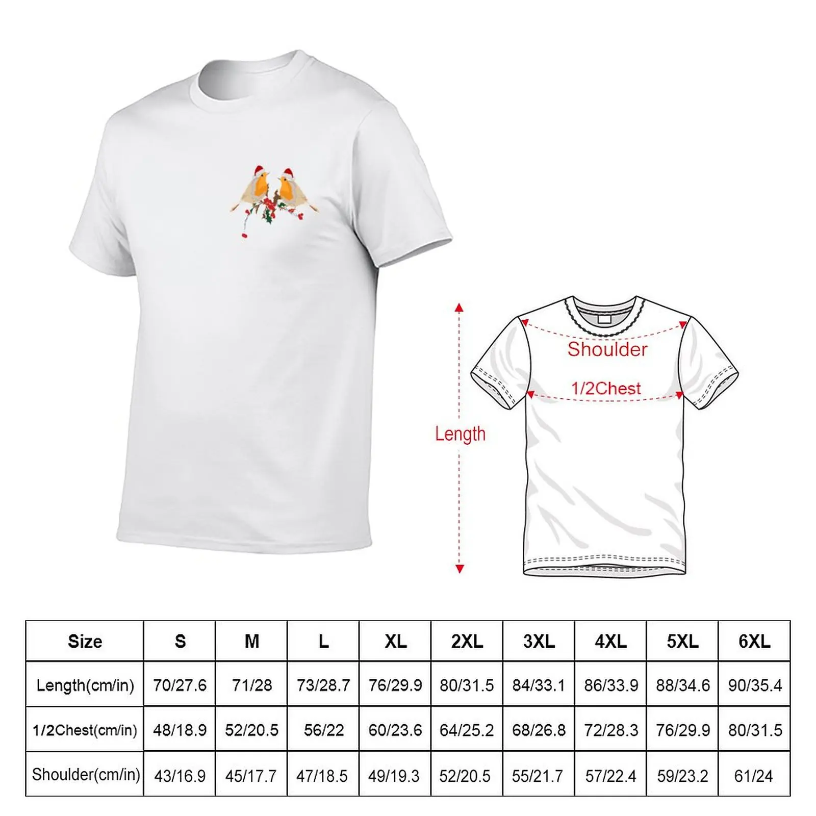 Robin with santa hat tshirt T-Shirt Breathable Sportswear T-Shirt for Men